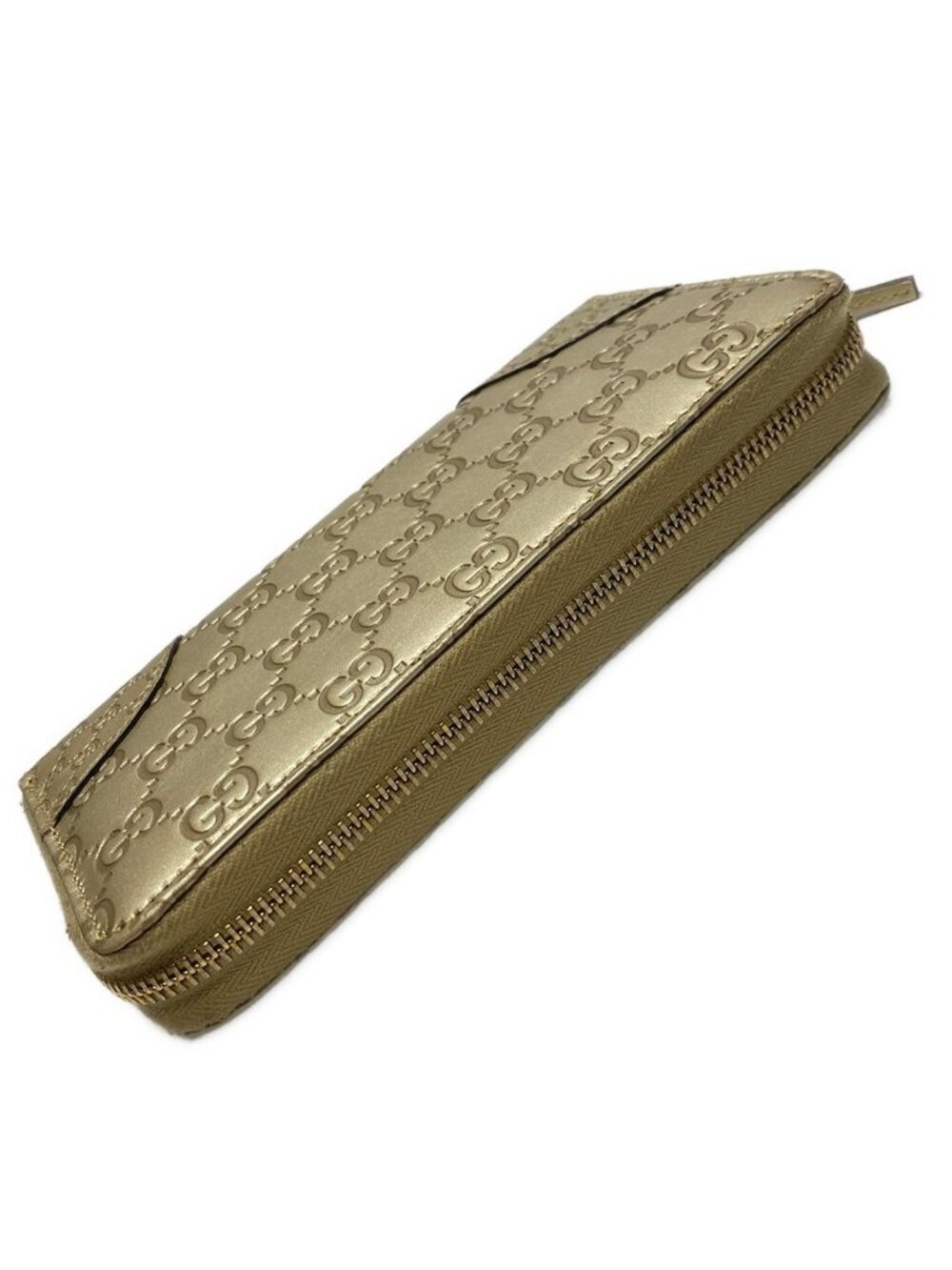 Gucci Wallet Gold Zip Around Leather - Picture 8 of 8